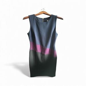 Tommy Hilfiger Elegant Sophisticated Blue and Purple & Black Sleeveless Dress